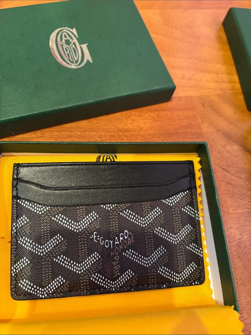 Goyard Yellow Care Cloths with Green Presentation Box